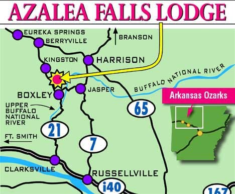 Map Location of Azalea Falls Lodge & Cabin